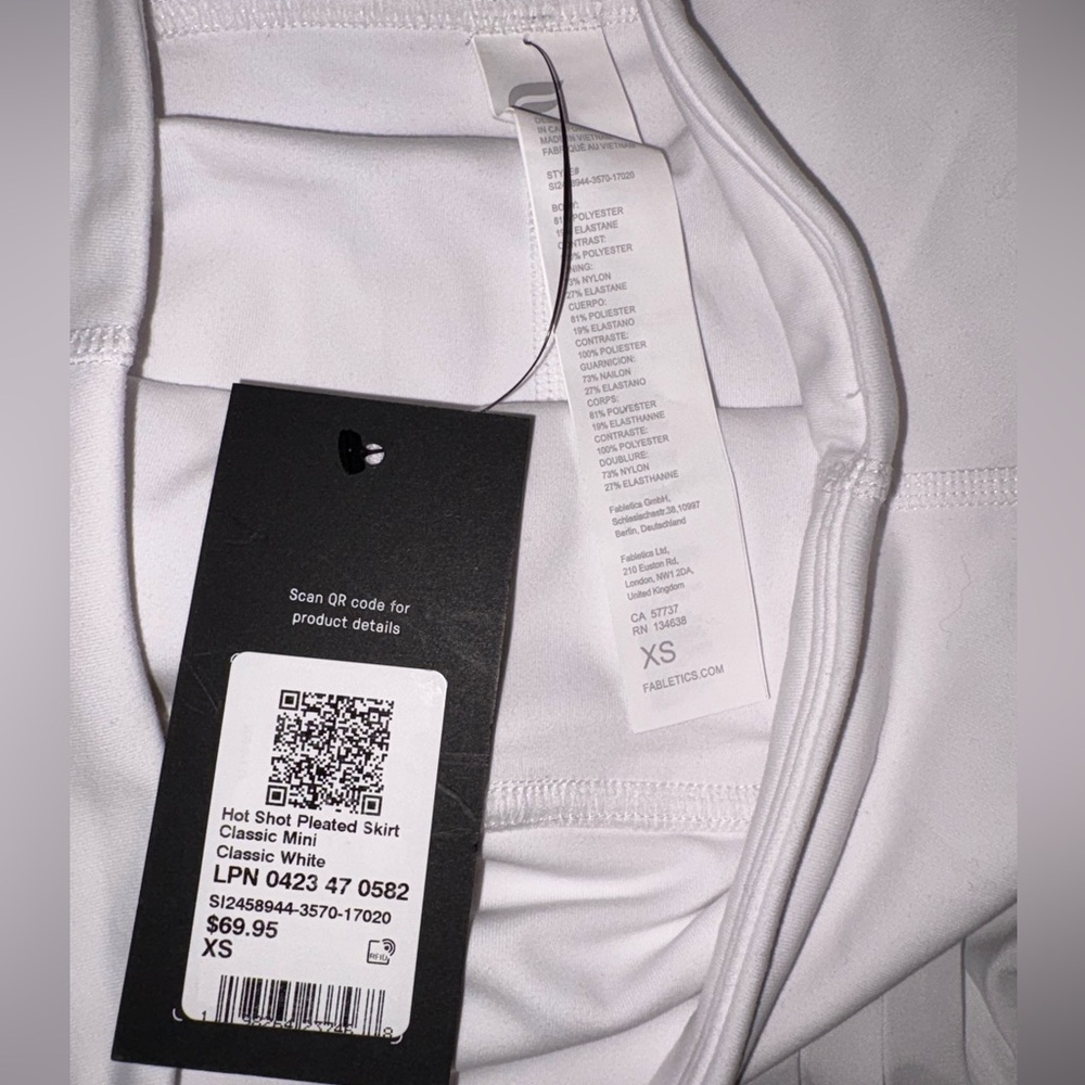 Fabletics Hot Shot Classic White Pleated Sporty Mini Skirt Women’s XS - Picture 9 of 13